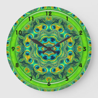 PEACOCK FEATHER KALEIDOSCOPE Clock
