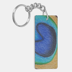 Peacock feather keychain