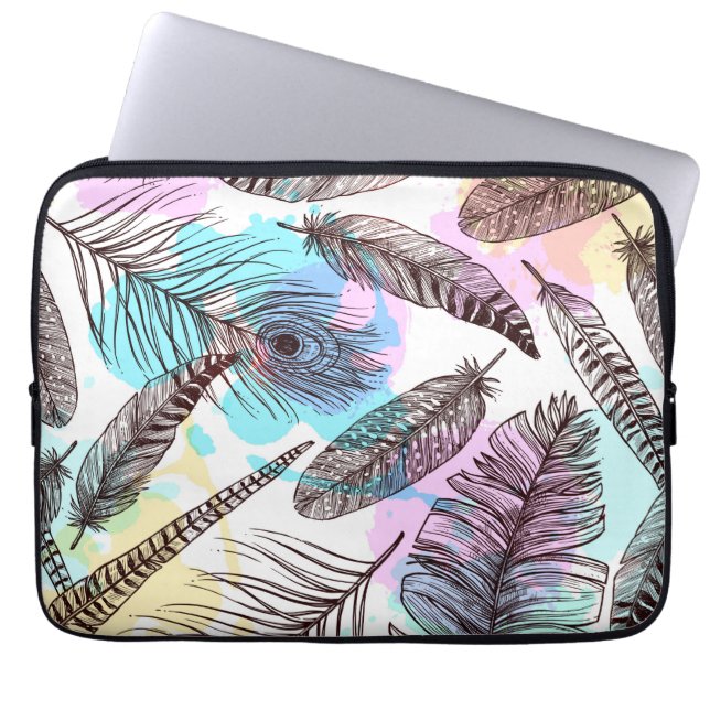 Peacock Feather Laptop Sleeve (Front)