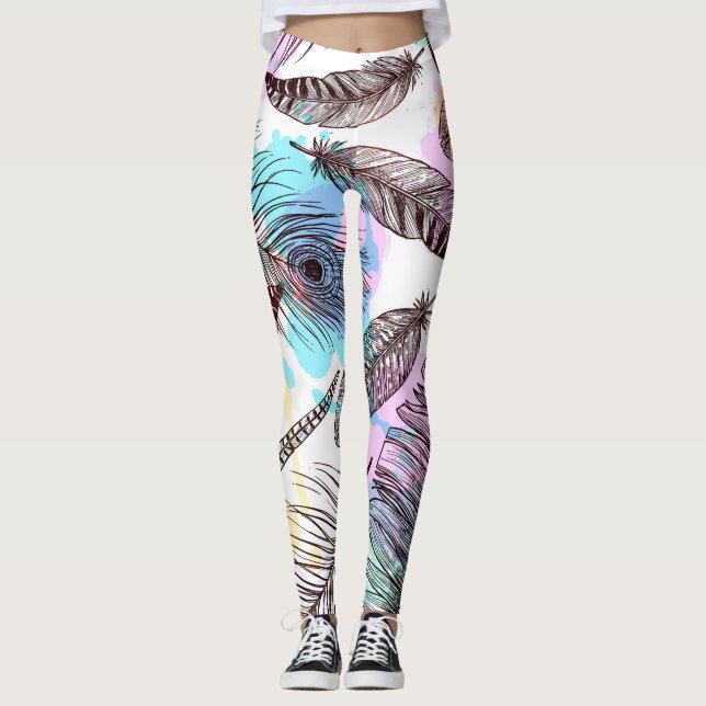 Peacock Feather Leggings (Front)