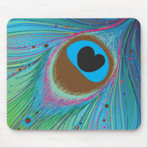 Peacock feather lines background mouse mat