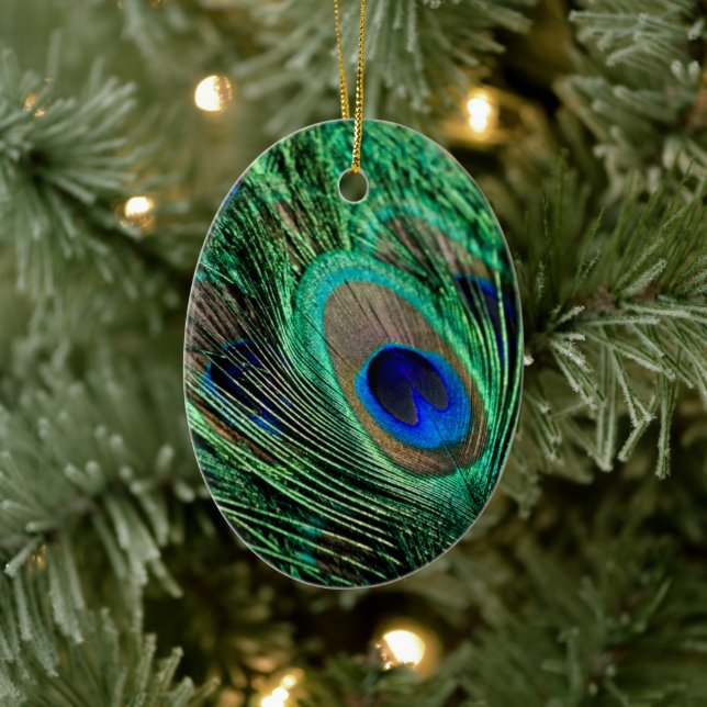 Peacock Feather Lucky Ceramic Tree Decoration (Tree)