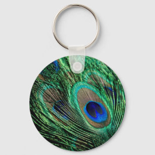 Peacock Feather Lucky Key Ring