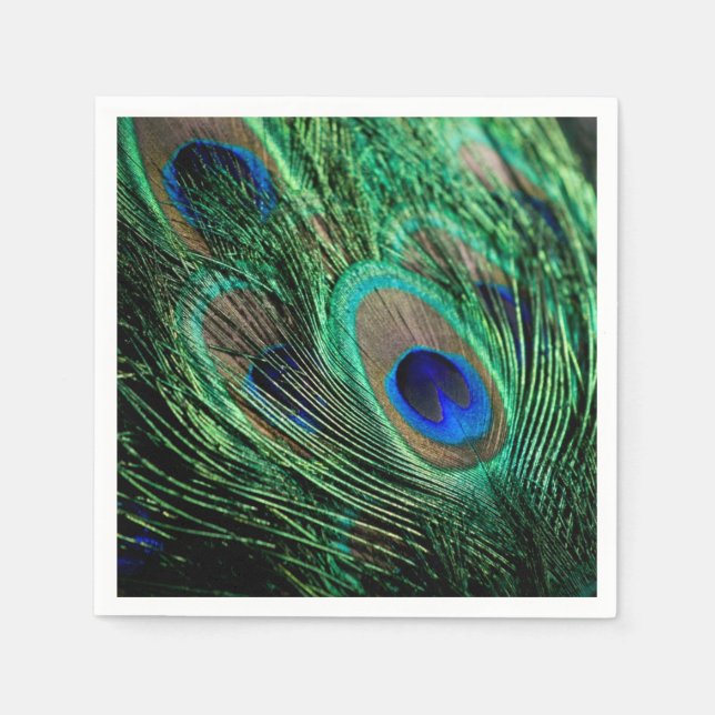 Peacock Feather Lucky Napkin (Front)
