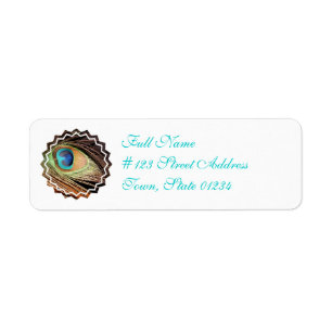 Peacock Feather Mailing Label