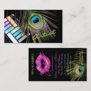 Peacock Feather Makeup Artist Business Card