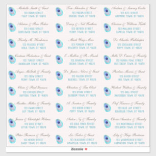 Peacock Feather Modern Wedding Guest Address Stick