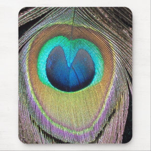peacock feather mouse mat