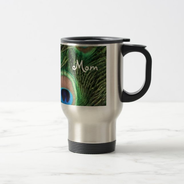 Peacock Feather Mug For Mum (Right)
