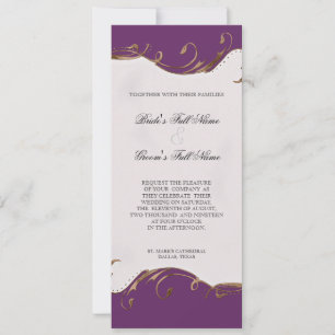 Peacock Feather n Swirls - Wedding Invitation