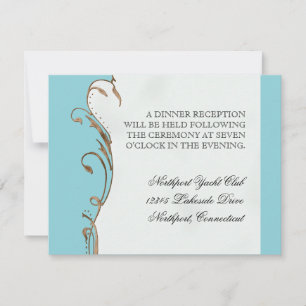 Peacock Feather n Swirls - Wedding Invitation