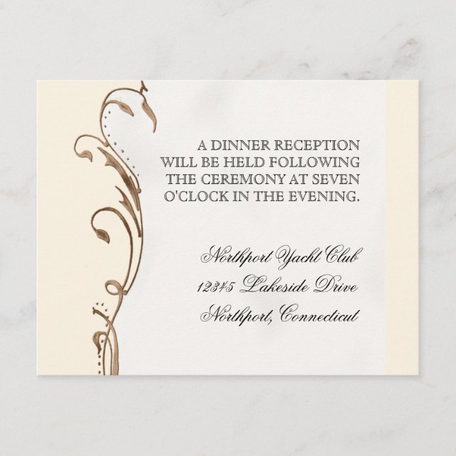 Peacock Feather n Swirls - Wedding Invitation (Front)