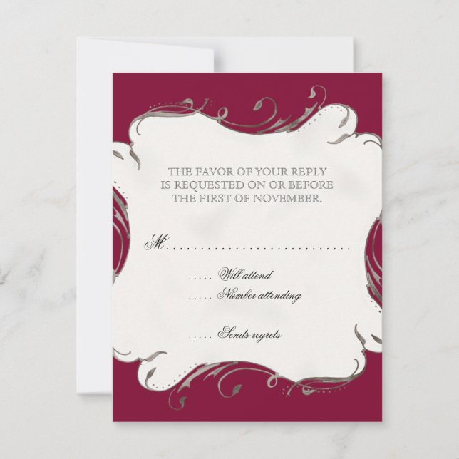 Peacock Feather n Swirls - Wedding Invitation (Front)