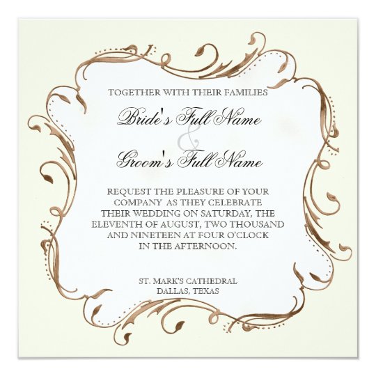 Peacock Feather n Swirls - Wedding Invitation