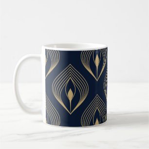 Peacock feather ombre pattern ditzy floral motif. coffee mug