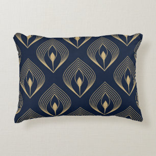 Peacock feather ombre pattern ditzy floral motif.  decorative cushion