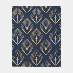 Peacock feather ombre pattern ditzy floral motif. fleece blanket