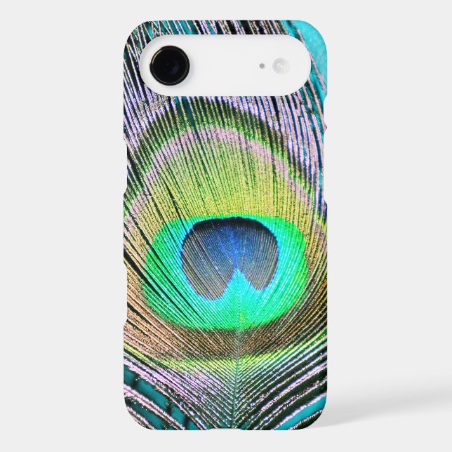 Peacock Feather on Turquoise (Back)