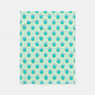 Peacock feather oval pattern aqua teal blanket
