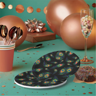 Peacock feather  paper plate