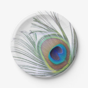 Peacock Feather Paper Plate