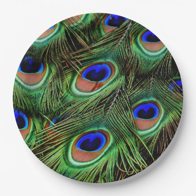 Peacock feather   paper plate (Front)