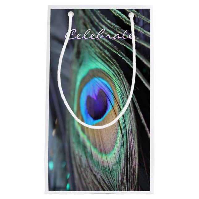 Peacock Feather Party Favour Unique Tote Gift Bags (Front)