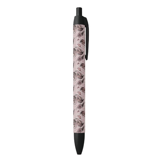 Peacock feather pattern black ink pen (Bottom (Vertical))