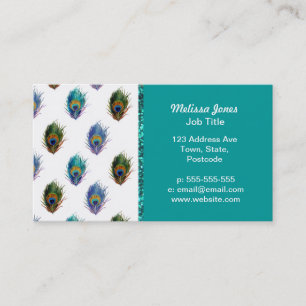 Peacock feather pattern business card