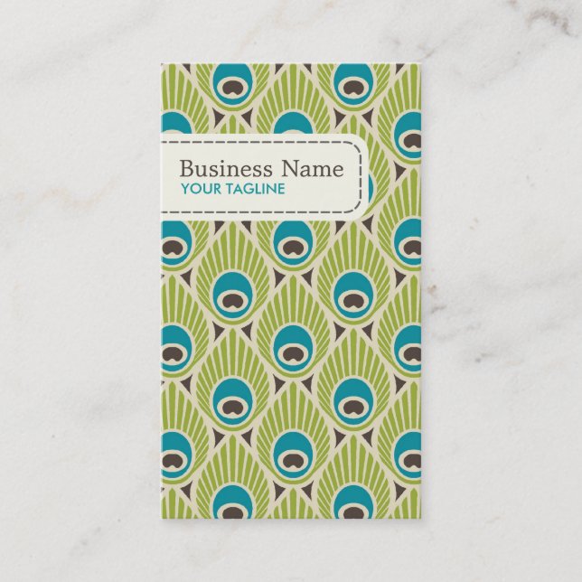 Peacock Feather Pattern Business Card (Front)