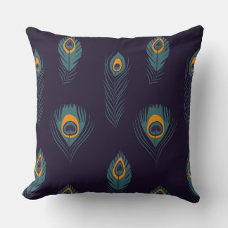 Peacock feather Pattern Chic Trendy Stylish Cushion