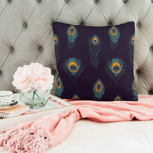 Peacock feather Pattern Chic Trendy Stylish  Cushion