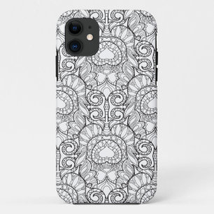 Peacock Feather Pattern Doodle iPhone 11 Case