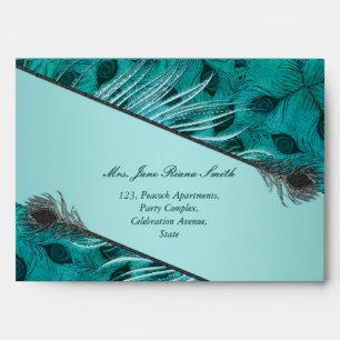 Peacock feather pattern envelopes