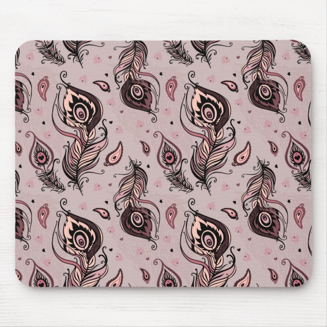 Peacock feather pattern mouse mat (Front)