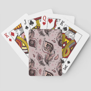 Peacock feather pattern playing cards