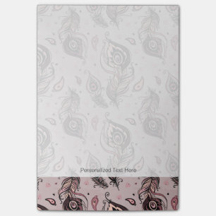 Peacock feather pattern post-it notes