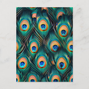 Peacock Feather Pattern Postcard