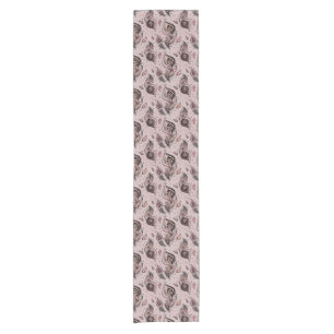 Peacock feather pattern short table runner