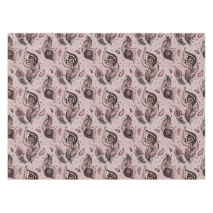 Peacock feather pattern tablecloth