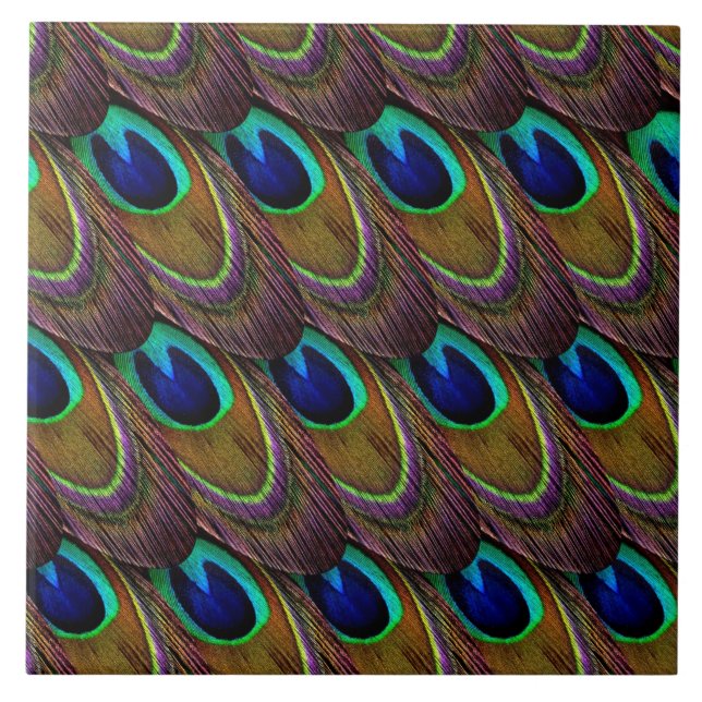 Peacock Feather Pattern Tile (Front)