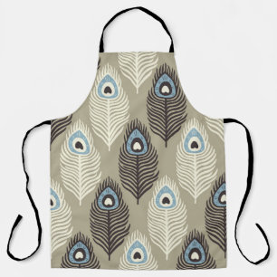 Peacock feather pattern, vintage style. apron