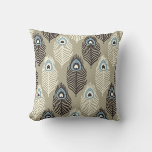 Peacock feather pattern, vintage style. cushion