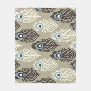 Peacock feather pattern, vintage style. fleece blanket