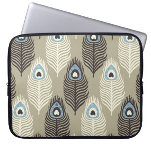 Peacock feather pattern, vintage style. laptop sleeve