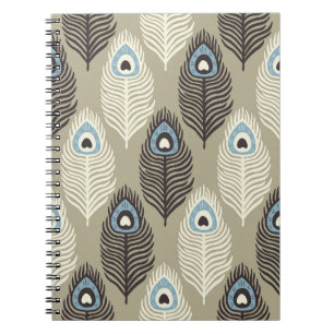 Peacock feather pattern, vintage style. notebook