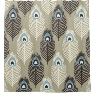 Peacock feather pattern, vintage style. shower curtain