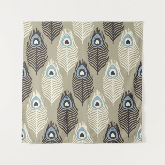 Peacock feather pattern, vintage style. tapestry (Front)