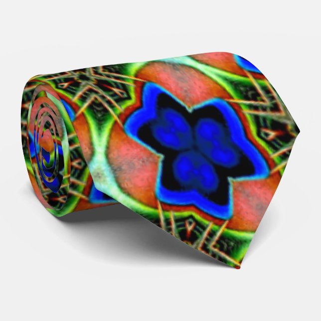 Peacock Feather Patterns Tie (Rolled)