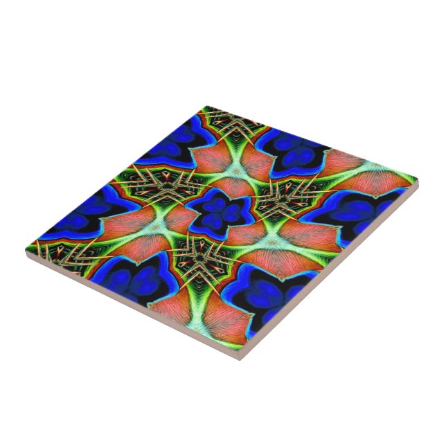Peacock Feather Patterns Tile (Side)